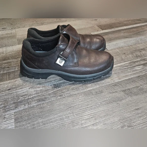 🩵Teva Margote Leather Loafers Mens Size 7.5 Brown Buckle Shoes💜 - Picture 1 of 10